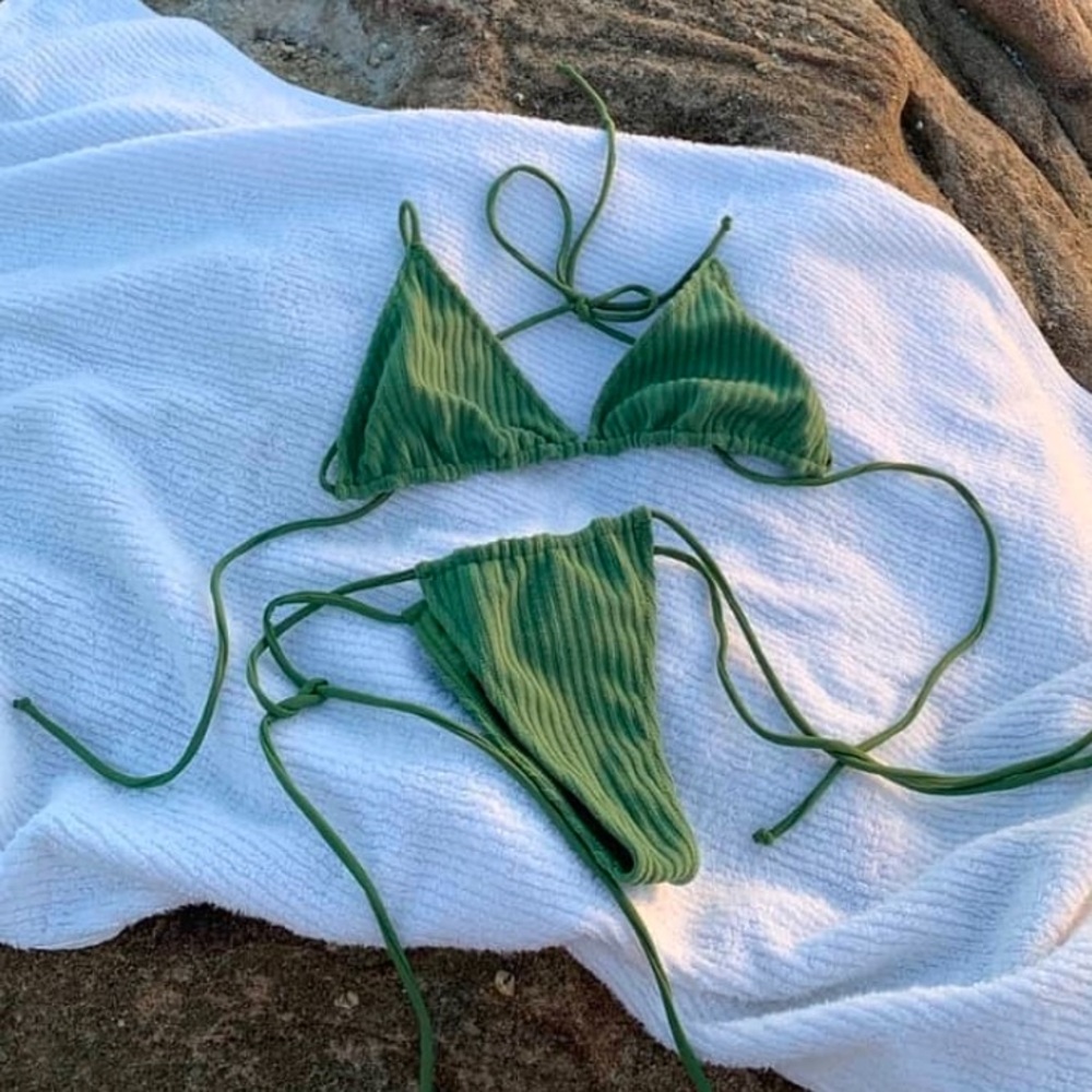 Tj swim Sofia top in moss green